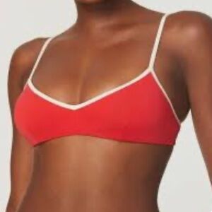 NWT Andie Swim Poppy Red Women's The Bells Top Size Large UPF 50